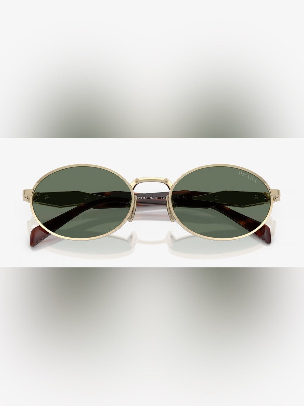 Prada Gold Frame Green Lens Women's Sunglasses